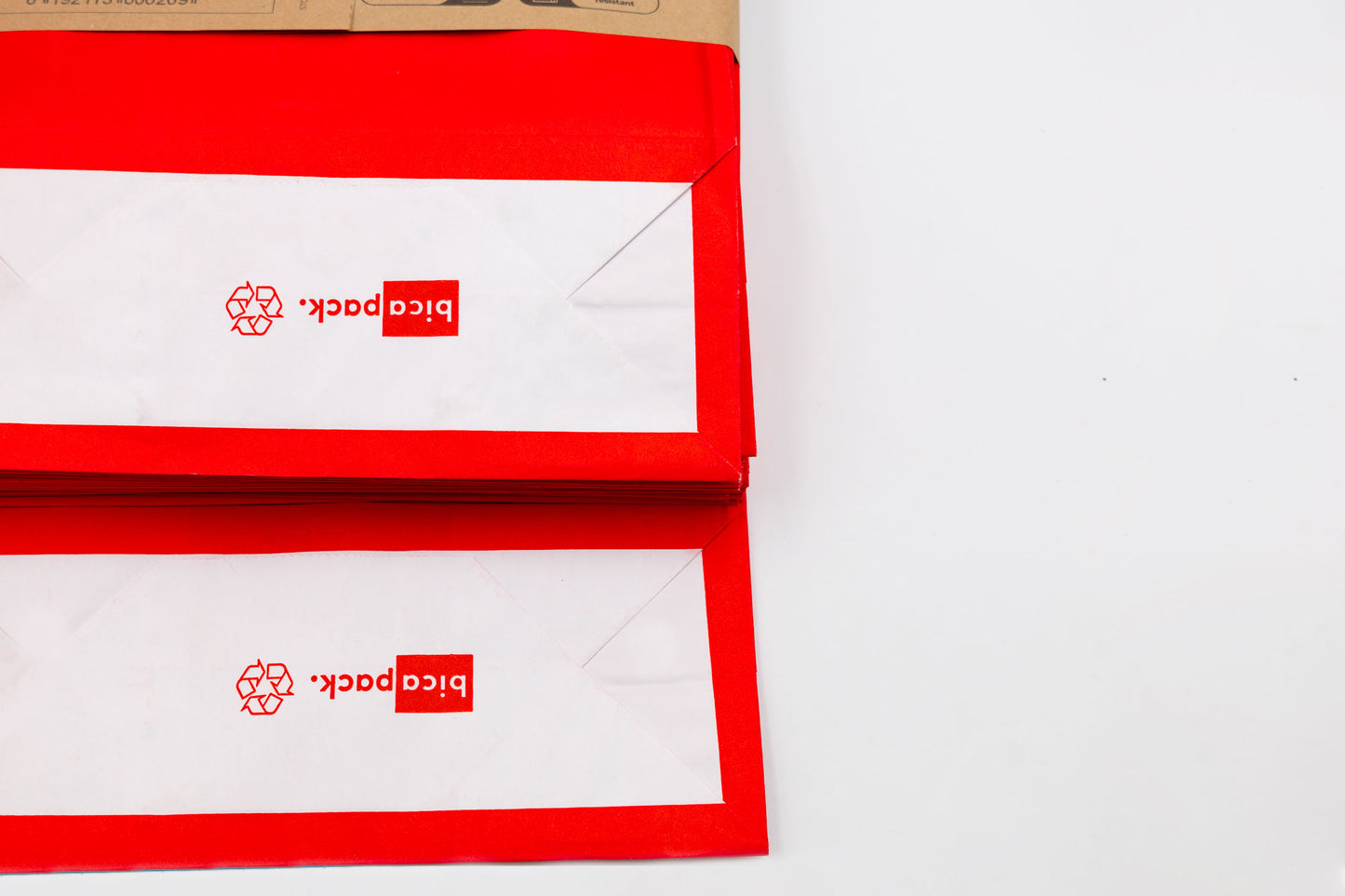 Pack de 25 Bolsas de Papel Kraft 80gr/m2 con Asas Trenzadas – Rojo