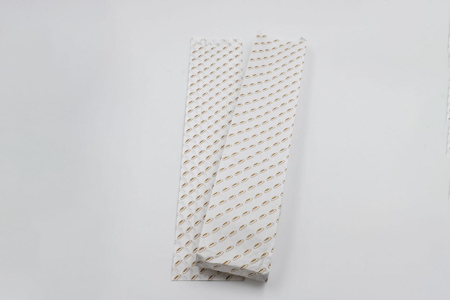Pack de 200 Bolsas de Papel Kraft Blanco 35gr/m2 con Fondo en V – 10x5x45 cm con Estampado de Pan