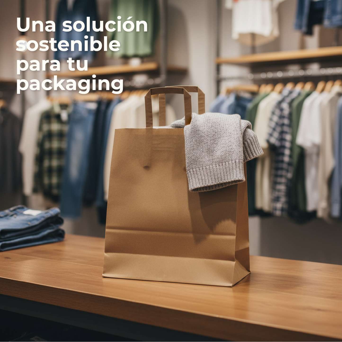 Pack of 25 Kraft Paper Bags 110gr/m2 with Flat Handles