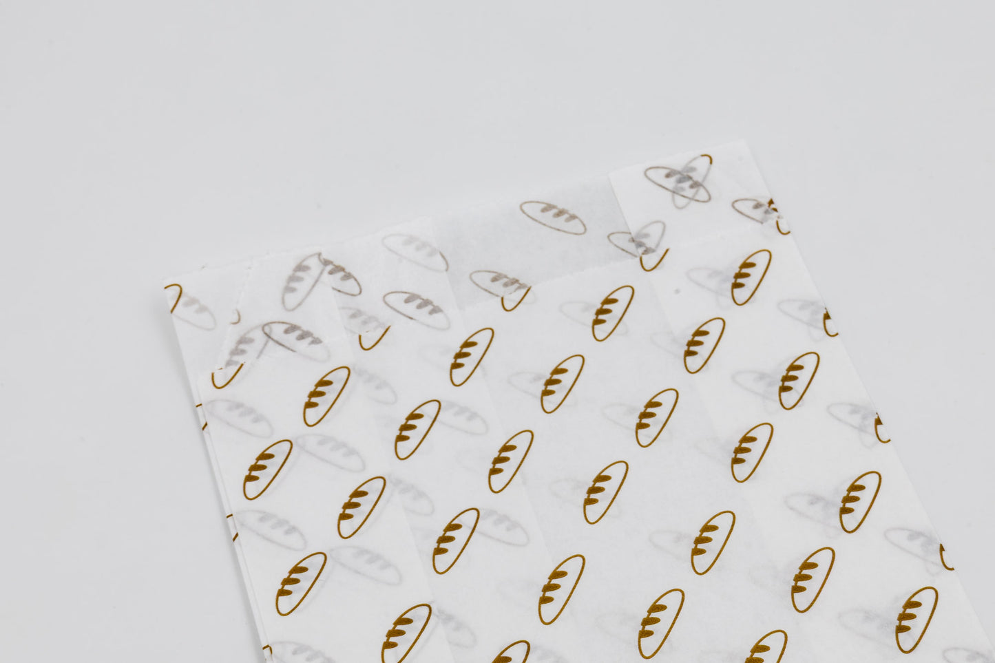 Pack de 200 Bolsas de Papel Kraft Blanco 35gr/m2 con Fondo en V – 10x5x45 cm con Estampado de Pan