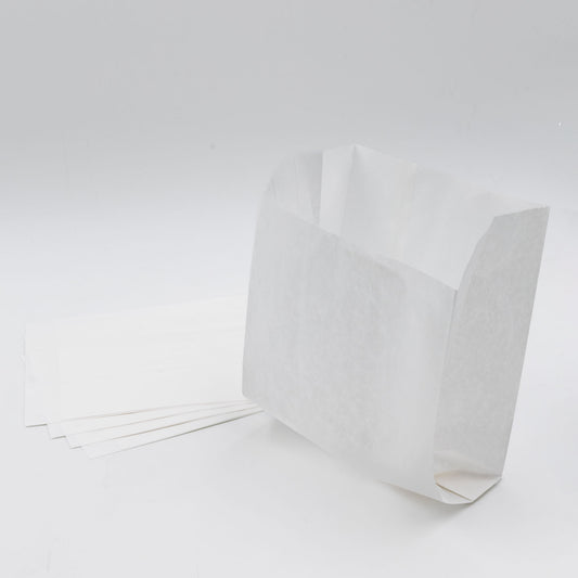 Pack de 200 Bolsas de Papel Kraft Blanco 35 gr/m2 con Fondo en V – 14x9x18 cm
