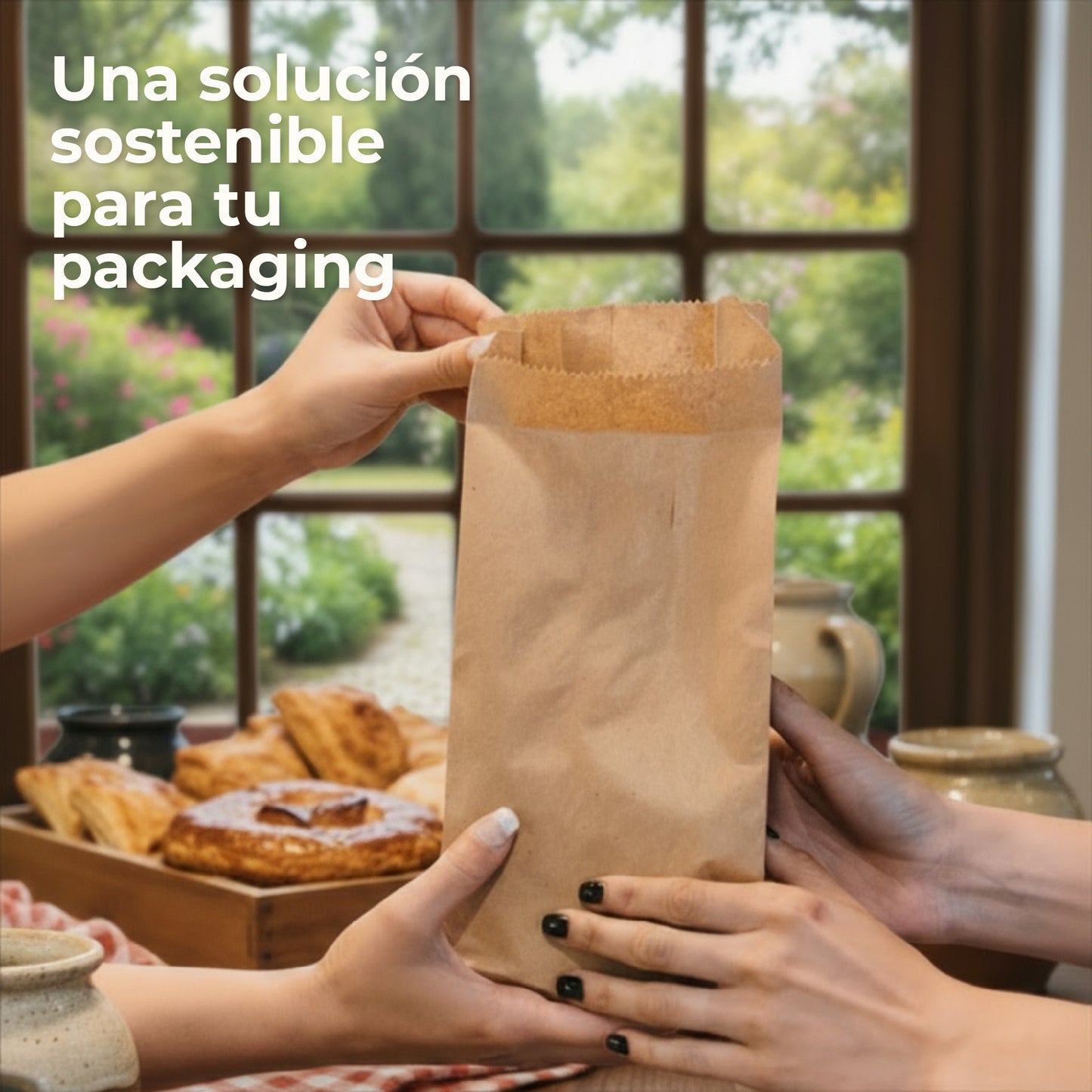 Pack of 200 Brown Kraft Paper Bags 35 gr/m2 with V-shaped bottom – 14x9x18 cm