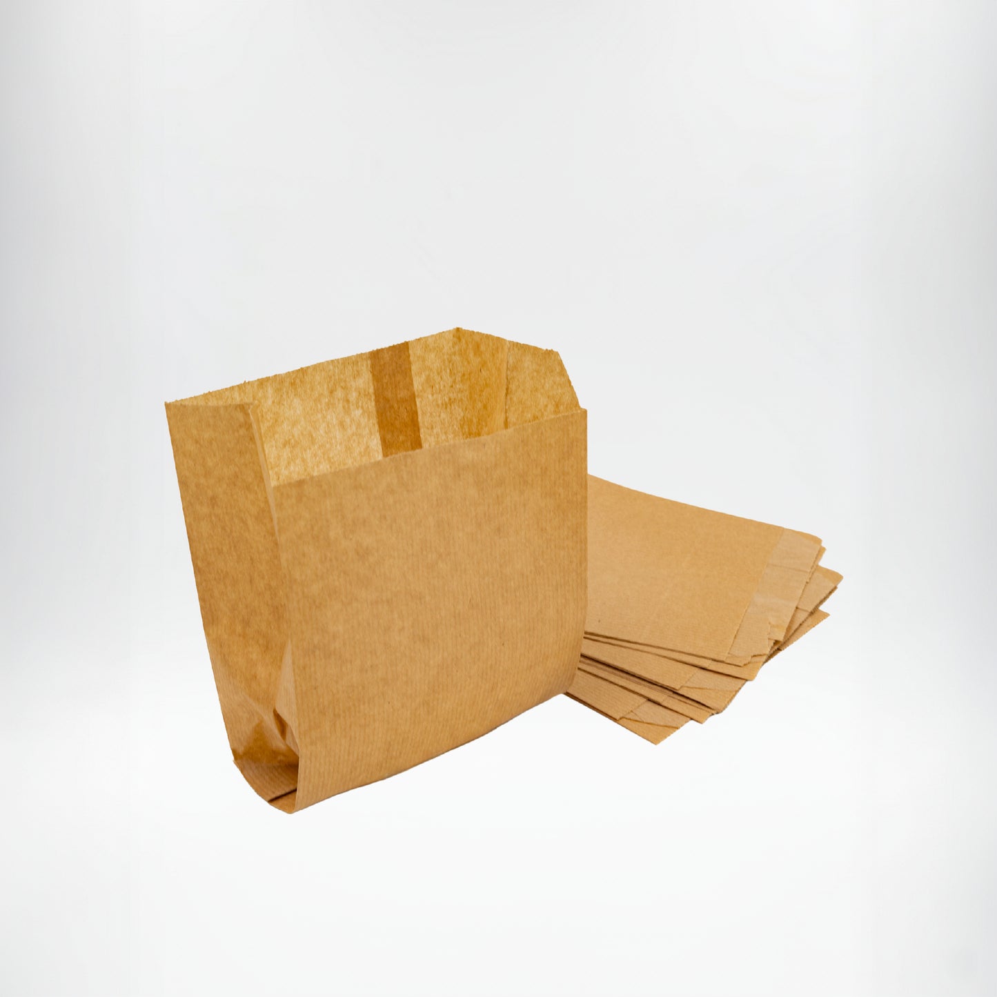 Pack of 200 Brown Kraft Paper Bags 35 gr/m2 with V-shaped bottom – 14x9x18 cm